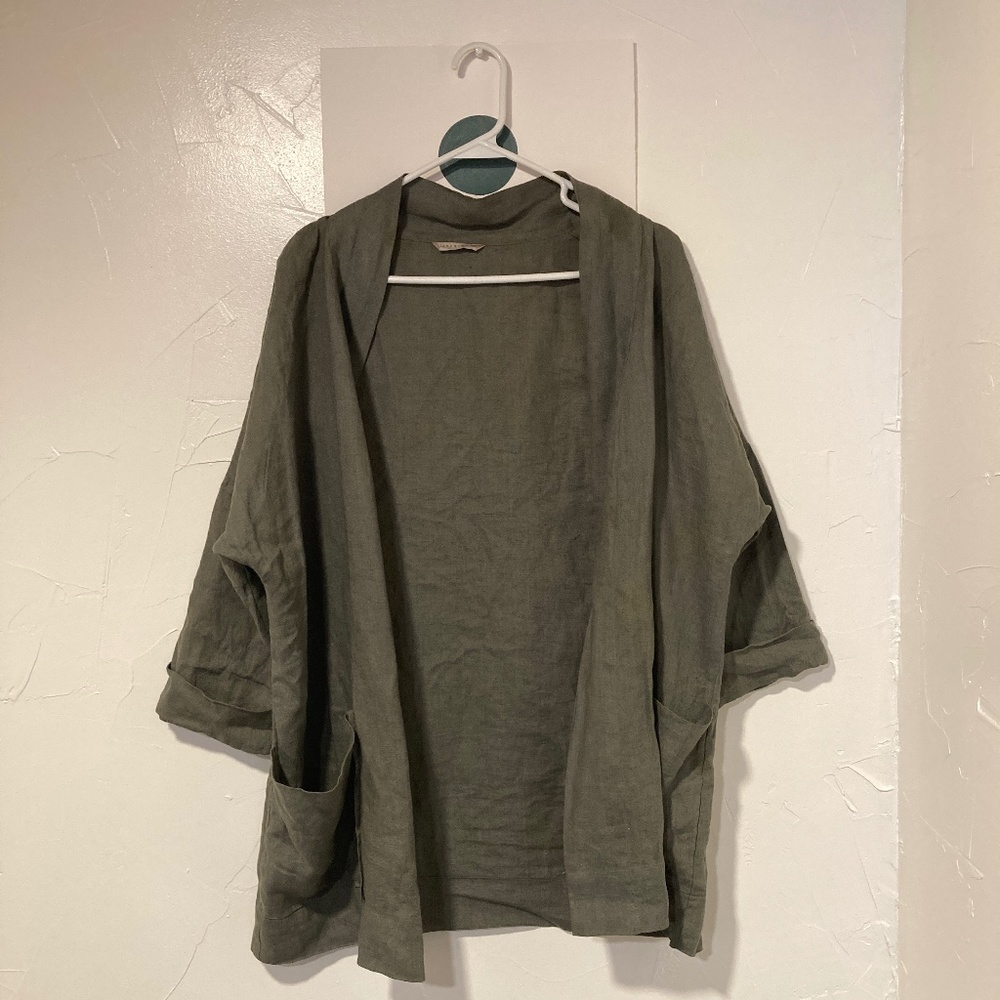 Linenfox - Drop shoulder linen jacket